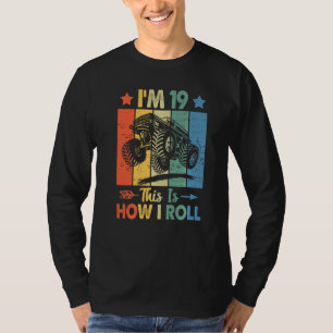 Retro Trucker Verjaardag Zo rol ik 19e Geboorte T-shirt