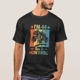 Retro Trucker Verjaardag Zo rol ik 44e Geboorte T-shirt