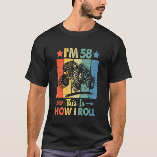 Retro Trucker Verjaardag Zo rol ik 58ste Geboorte T-shirt