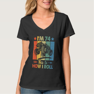 Retro Trucker Verjaardag Zo rol ik 74e Geboorte T-shirt