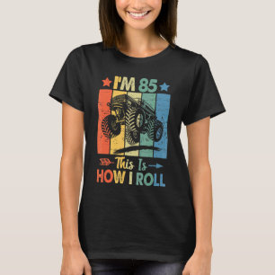 Retro Trucker Verjaardag Zo rol ik 85e Geboorte T-shirt