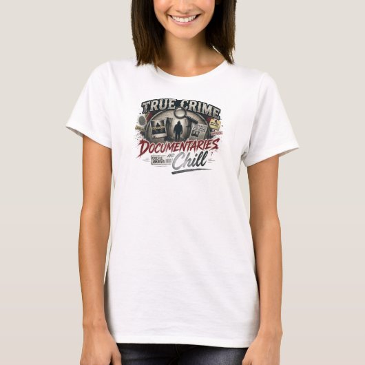 Retro TRUE CRIME DOCS CHILL Mode Kunst T-shirt (Voorkant)