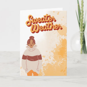 Retro Trui Weer Herfst en Autumn Kaart
