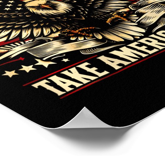 Retro Trump 2025 Amerikaanse vlag Take America Bac Poster (Hoek)