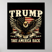 Retro Trump 2025 Amerikaanse vlag Take America Bac Poster (Voorkant)