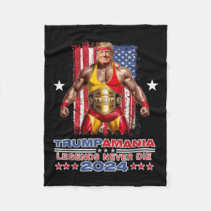 Retro Trump Funny Wrestling Meme Trumpamania 2024 Fleece Deken