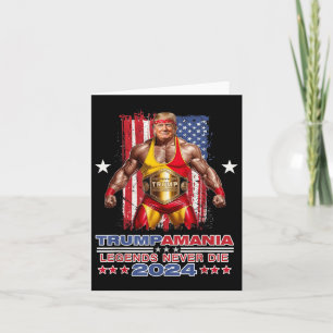 Retro Trump Funny Wrestling Meme Trumpamania 2024 Kaart