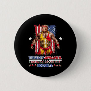 Retro Trump Funny Wrestling Meme Trumpamania 2024 Ronde Button 5,7 Cm