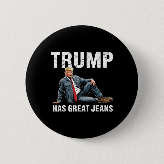 Retro Trump Heeft Grote Broek Meme 1  Ronde Button 5,7 Cm (Voorkant)