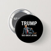 Retro Trump Heeft Grote Broek Meme 1  Ronde Button 5,7 Cm (Voorkant /achterkant)