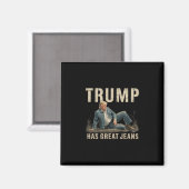 Retro Trump Heeft Grote Broek Meme Magneet (Voorkant / Achterkant)
