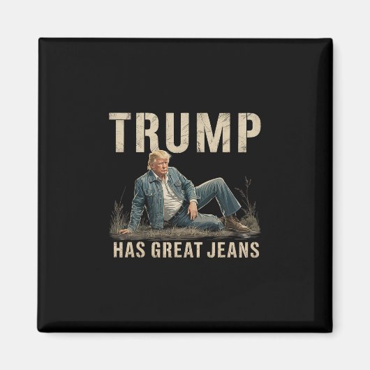 Retro Trump Heeft Grote Broek Meme Magneet (Voorkant)