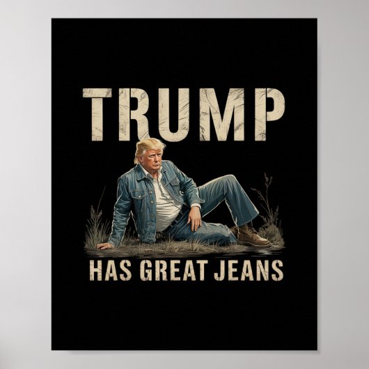 Retro Trump Heeft Grote Broek Meme Poster (Voorkant)