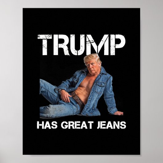 Retro Trump Heeft Grote Broek Meme Vintage Poster (Voorkant)