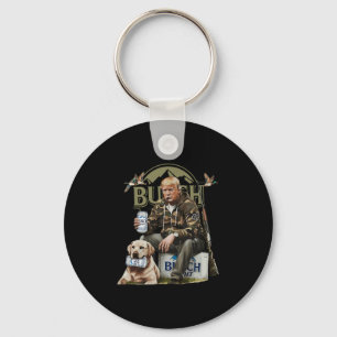 Retro Trump Herten Jagen Grappig Bier Drinken Bier Sleutelhanger
