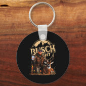 Retro Trump Hunting Deer Funny Beer Drinking Hunti Sleutelhanger (Voorkant)