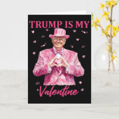 Retro Trump is mijn Valentijn Trump Valentijnsdag  Kaart (Gele Bloem)