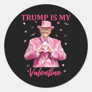 Retro Trump is mijn Valentijn Trump Valentijnsdag Ronde Sticker