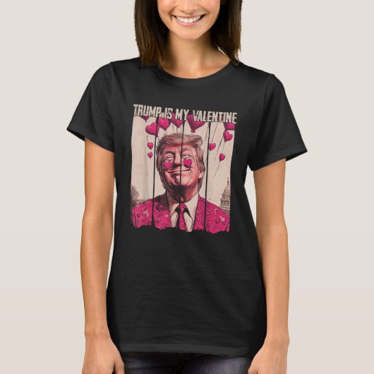 Retro Trump is mijn Valentijn Trump Valentijnsdag T-shirt (Voorkant)