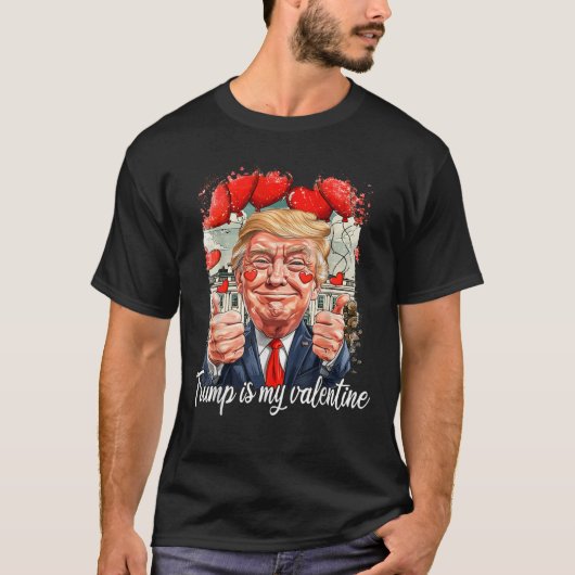 Retro Trump is mijn Valentijn Trump Valentijnsdag T-shirt (Voorkant)