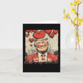 Retro Trump Is My Valentine Trump Valentijnsdag  Kaart (Gele Bloem)