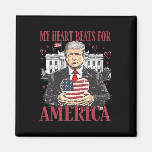 Retro Trump Is My Valentine Trump Witte Huis Vale Magneet (Voorkant)