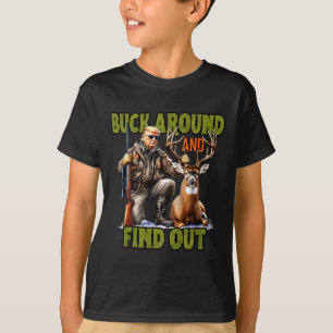 Retro Trump Jacht Hert Camo Grappig Mannetje Rondo T-shirt