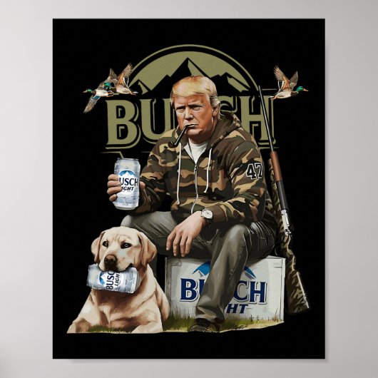 Retro Trump Jacht Herten Grappig Bier Drink Bier Poster (Voorkant)