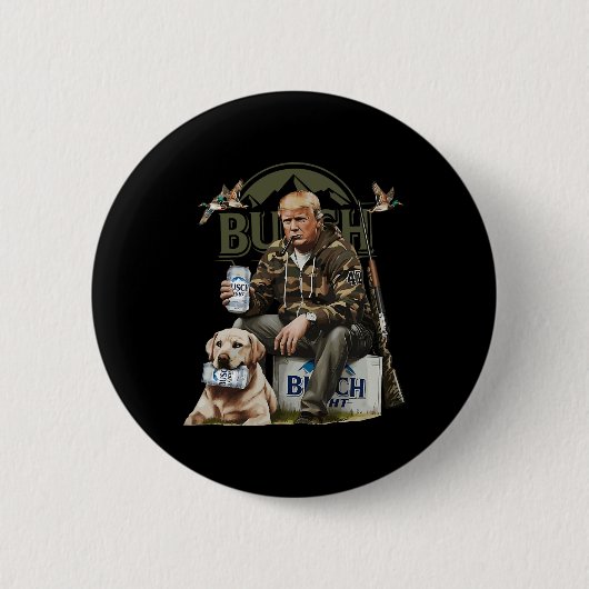 Retro Trump Jacht Herten Grappig Bier Drink Bier Ronde Button 5,7 Cm (Voorkant)