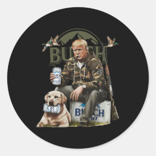 Retro Trump Jacht Herten Grappig Bier Drink Bier Ronde Sticker