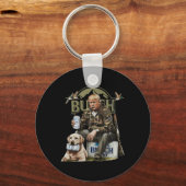 Retro Trump Jacht Herten Grappig Bier Drink Bier Sleutelhanger (Voorkant)