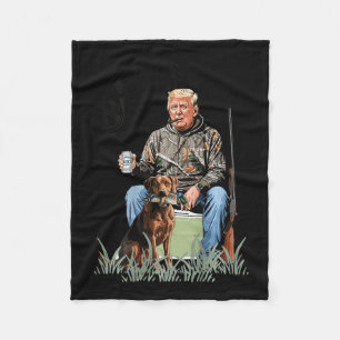 Retro Trump Jacht Herten Grappig Drink Beer Hunti Fleece Deken