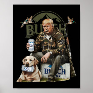 Retro Trump Jacht Herten Grappig Drink Beer Hunti Poster