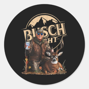 Retro Trump Jacht Herten Grappig Drink Beer Hunti Ronde Sticker