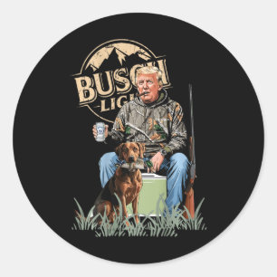 Retro Trump Jacht Herten Grappig Drink Beer Hunti Ronde Sticker