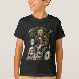 Retro Trump Jacht Herten Grappig Drink Beer Hunti T-shirt