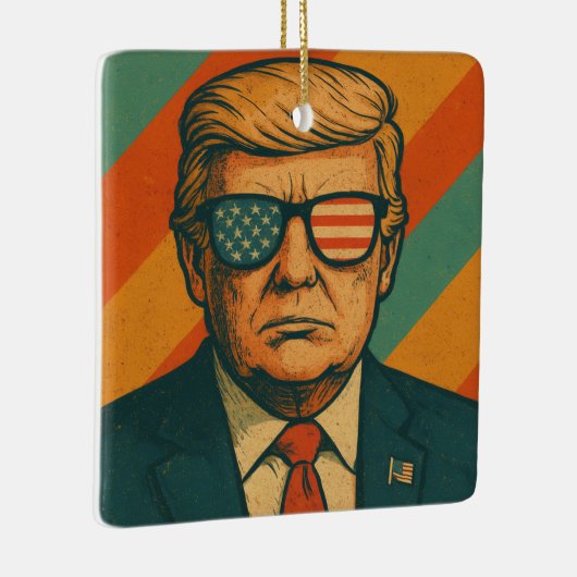 Retro Trump Keramisch Ornament (Rechts)