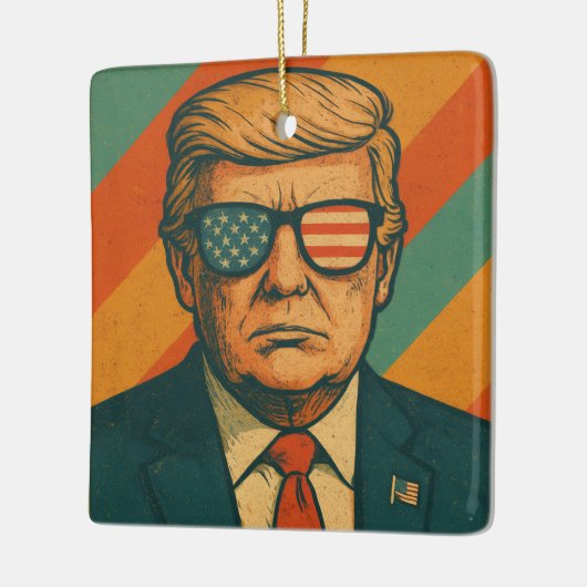 Retro Trump Keramisch Ornament (Links)