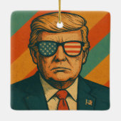 Retro Trump Keramisch Ornament (Achterkant)