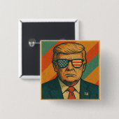 Retro Trump Pin Vierkante Button 5,1 Cm (Voorkant /achterkant)