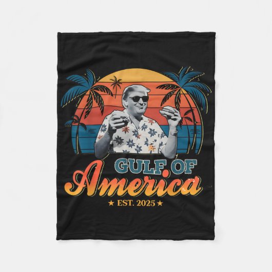 Retro Trump Shirt Golf van Amerika EST 2025 Fleece Deken (Voorkant)