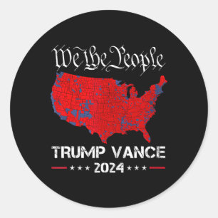 Retro Trump Vance 2024 Wij het volk kiezen Ronde Sticker
