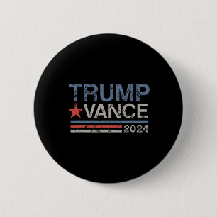 Retro Trump Vance Streep Trump Jd Vance Ronde Button 5,7 Cm