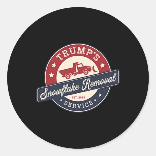 Retro Trump's Snowflake Removal Service Grappige T Ronde Sticker (Voorkant)
