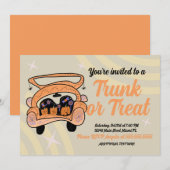 Retro Trunk een Treat Halloween Event Kaart (Voorkant / Achterkant)