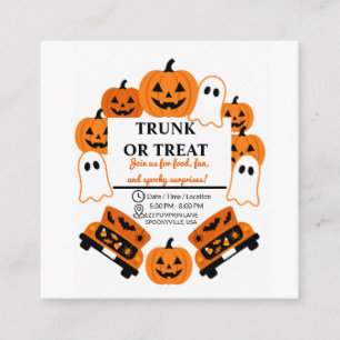 Retro Trunk or Treat Gemeenschappelijke Halloween- Informatiekaartje
