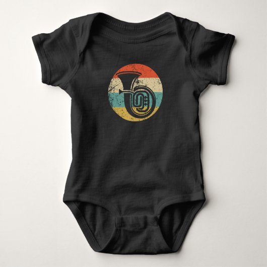 Retro Tuba stijl Musicus Musical Instrume Romper (Voorkant)