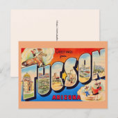 Retro Tucson Arizona Postcard Briefkaart (Voorkant / Achterkant)
