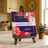 Retro Tuin Aangepaste Groet Naam Violet Paars Tegeltje