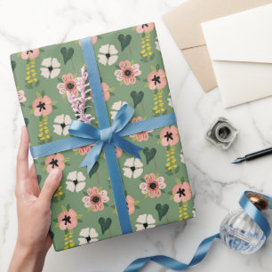 Retro Tuin Bloei Cadeaupapier